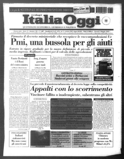 Italia oggi : quotidiano di economia finanza e politica